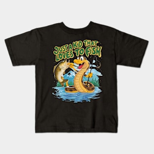 Whimsical Snake and Fish Kids T-Shirt